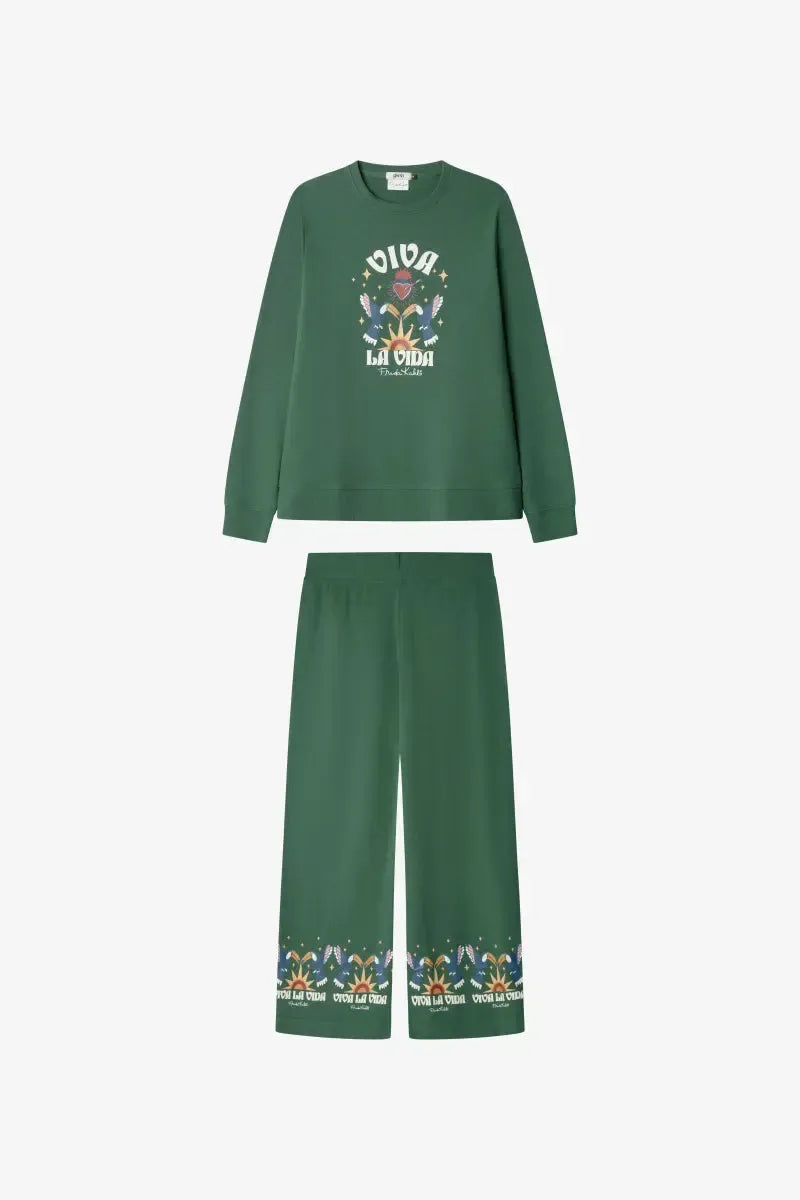 Pigiama donna Gisela girocollo in caldo cotone 20361 Frida Kahlo - Caos Intimo Donna - Uomo - Bambini - Casa - Gisela