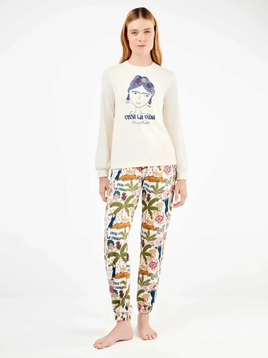Pigiama donna Gisela girocollo in maglia calda 20360 Frida Kahlo - Caos Intimo Donna - Uomo - Bambini - Casa - Gisela