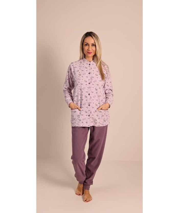 Pigiama donna invernale aperto punto Milano Gary flanellato