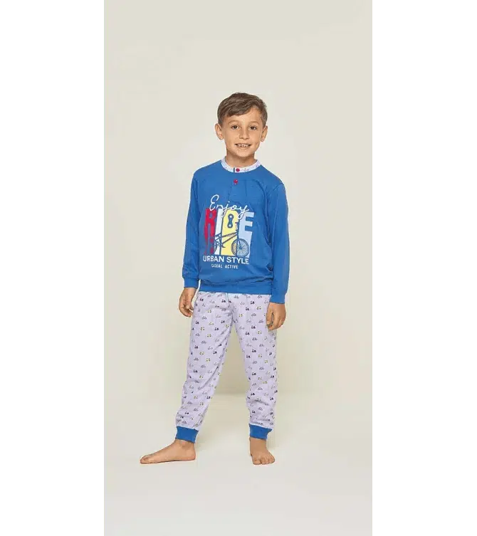 Pigiama Gary bambino manica lunga 2 bottoni U20023 - Caos Intimo Donna - Uomo - Bambini - Casa - Gary