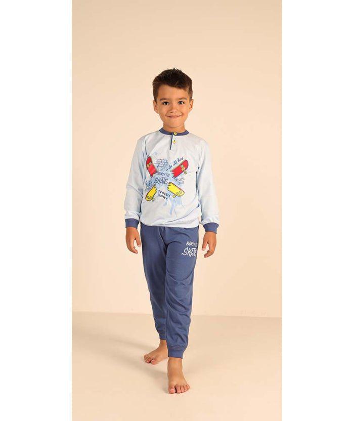 Pigiama Gary bambino manica lunga 2 bottoni Z20026 - Caos Intimo Donna - Uomo - Bambini - Casa - Gary