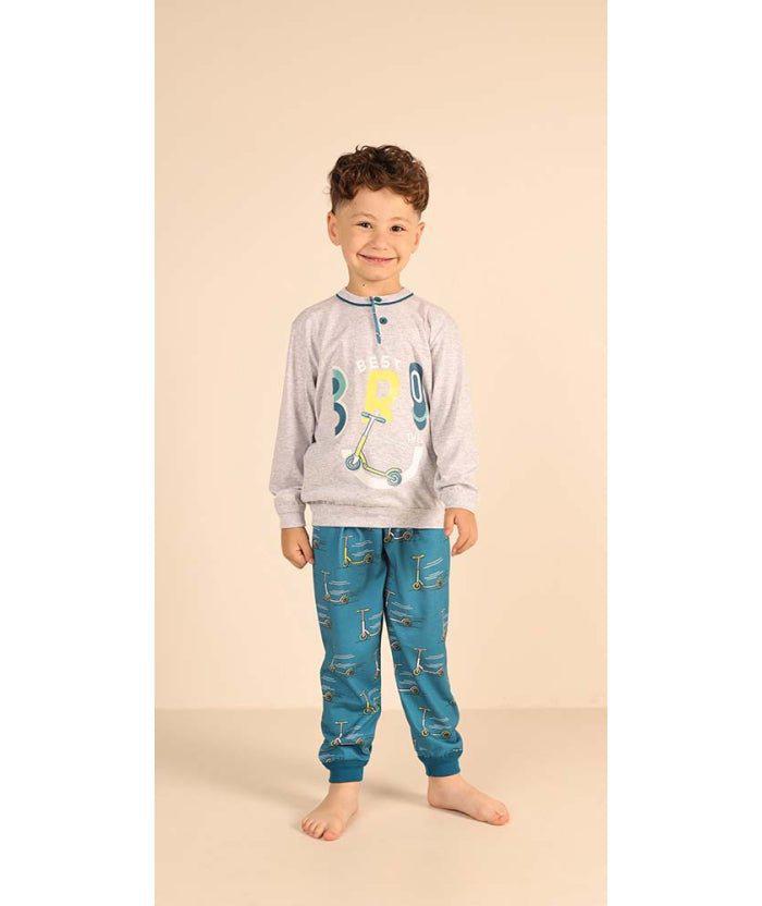 Pigiama Gary bambino manica lunga 2 bottoni Z20027 - Caos Intimo Donna - Uomo - Bambini - Casa - Gary