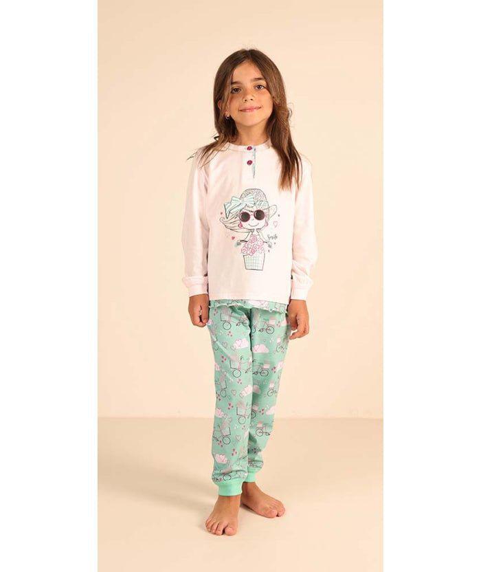 Pigiama Gary cotone bambina manica lunga 2 bottoni Z20001 - Caos Intimo Donna - Uomo - Bambini - Casa - Gary