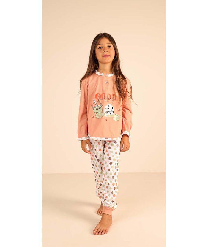 Pigiama Gary cotone bambina manica lunga 2 bottoni Z20006 - Caos Intimo Donna - Uomo - Bambini - Casa - Gary