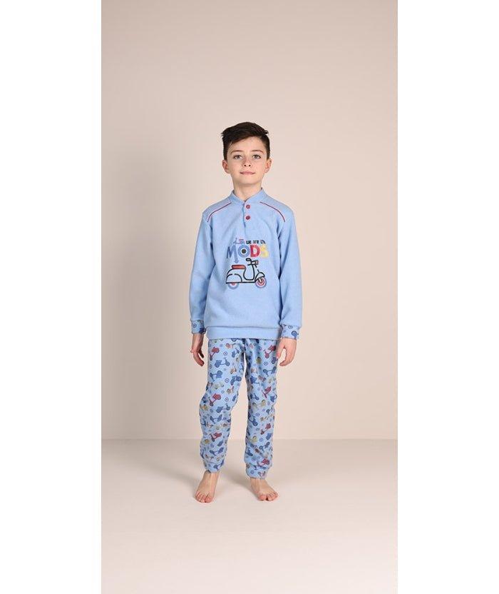 Pigiama invernale bambino flanellato Punto Milano Gary 3092 - Caos Intimo Donna - Uomo - Bambini - Casa - Gary