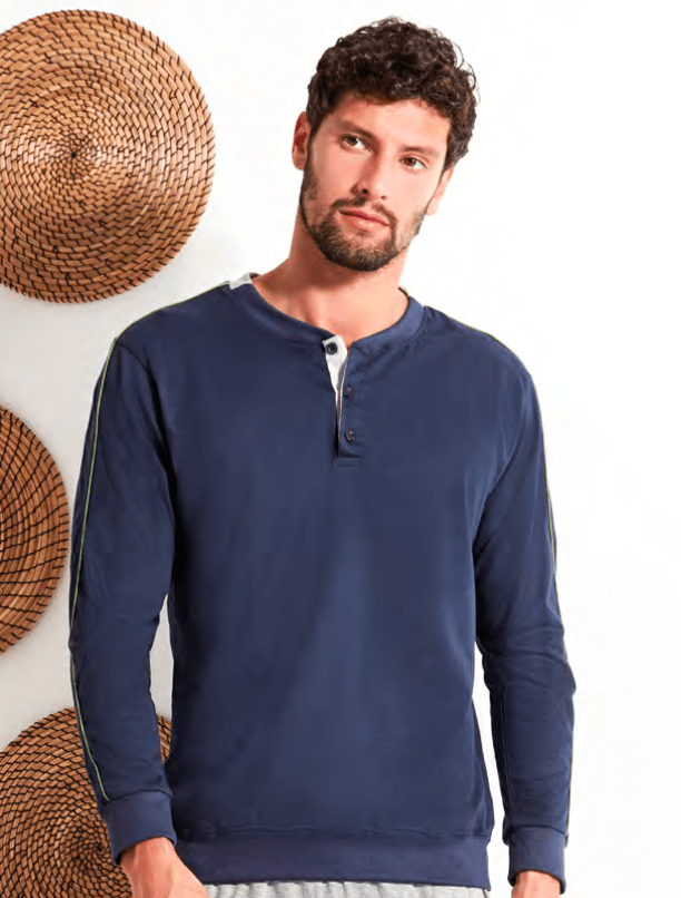 Pigiama lungo uomo Nottingham 100% cotone PG50220 - Caos Intimo Donna - Uomo - Bambini - Casa - Nottingham
