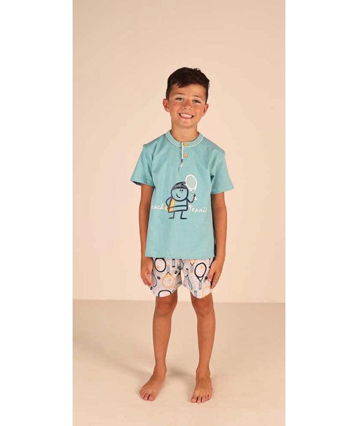 Pigiama mezza manica pantaloncino bambino jersey puro cotone Gary Z25085 - Caos Intimo Donna - Uomo - Bambini - Casa - Gary