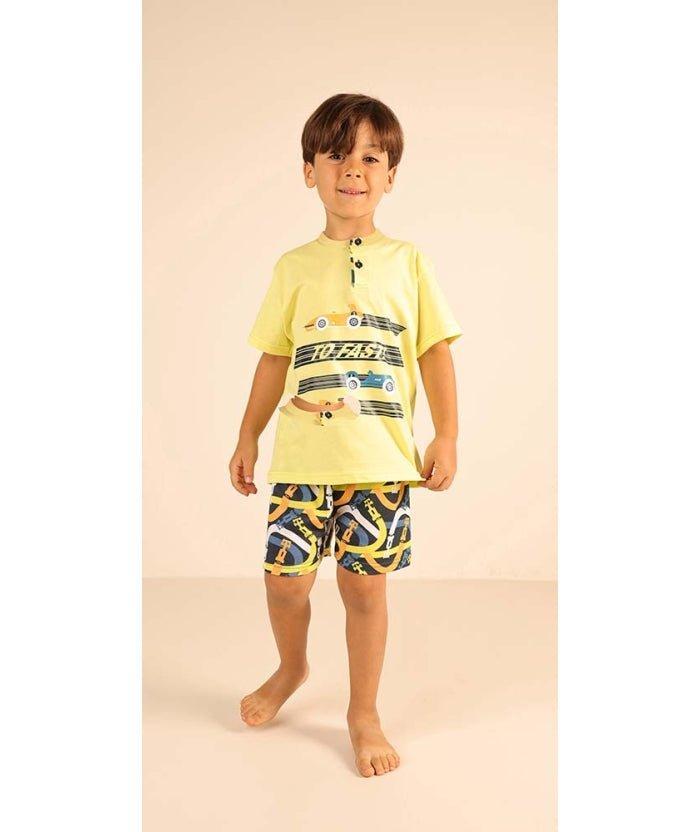 Pigiama mezza manica pantaloncino bambino jersey puro cotone Gary Z35080 - Caos Intimo Donna - Uomo - Bambini - Casa - Gary