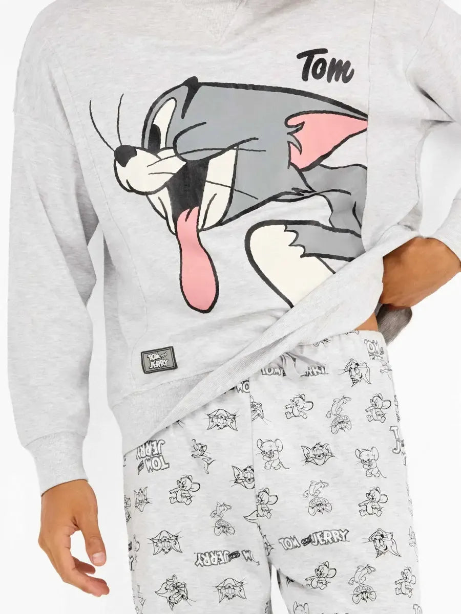 Pigiama uomo Gisela girocollo in caldo cotone Tom & Jerry 20350 - Caos Intimo Donna - Uomo - Bambini - Casa - Gisela
