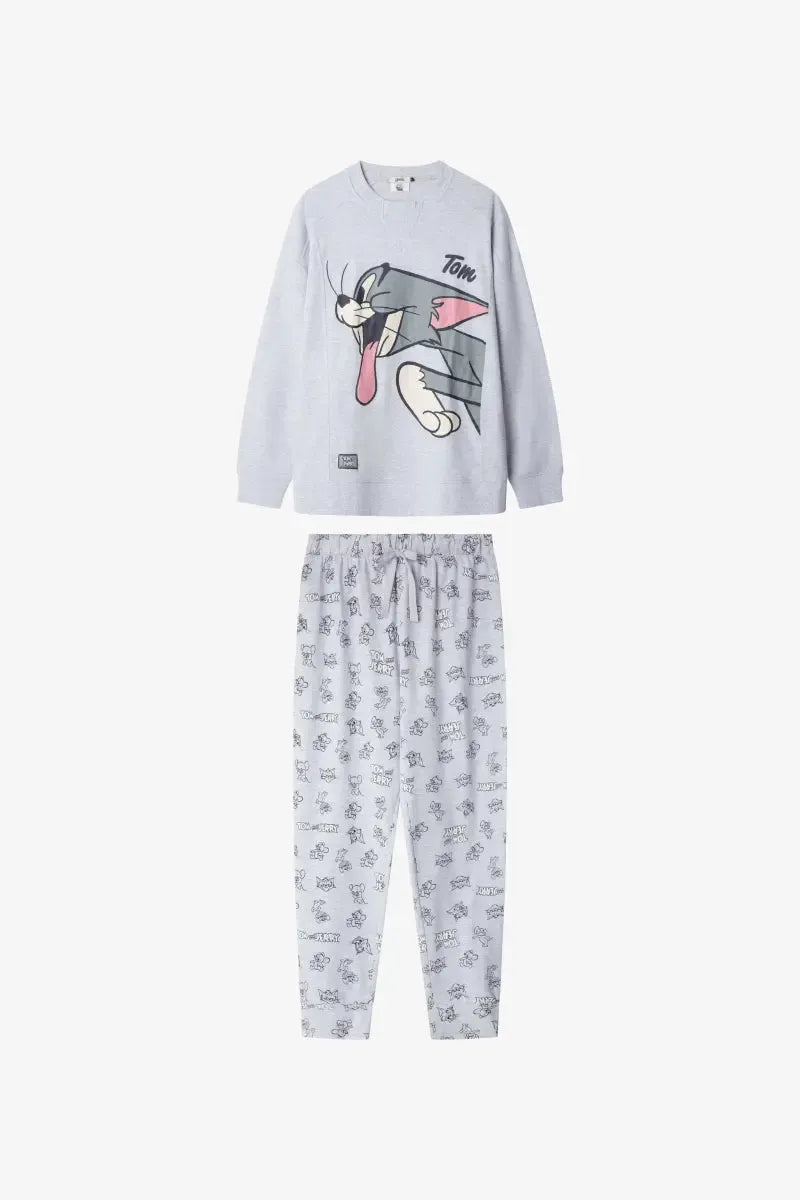 Pigiama uomo Gisela girocollo in caldo cotone Tom & Jerry 20350 - Caos Intimo Donna - Uomo - Bambini - Casa - Gisela