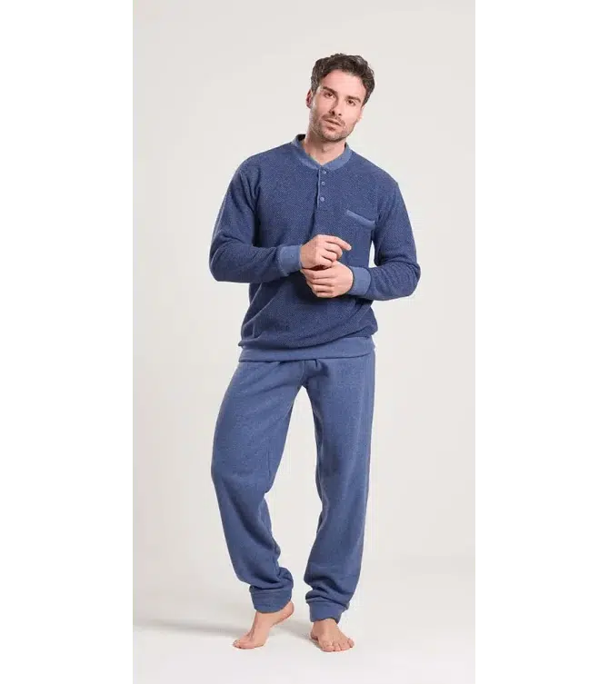 Pigiama uomo invernale collo serafino punto Milano Gary flanellato V60095 - Caos Intimo Donna - Uomo - Bambini - Casa - Gary