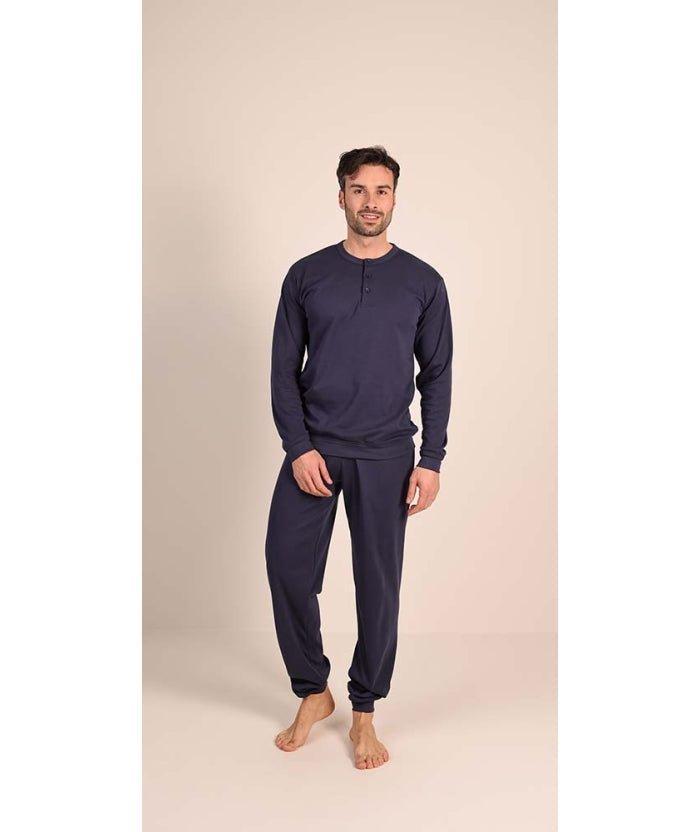 Pigiama uomo serafino Gary calibrato invernale interlock CB65200CONF - Caos Intimo Donna - Uomo - Bambini - Casa - Gary