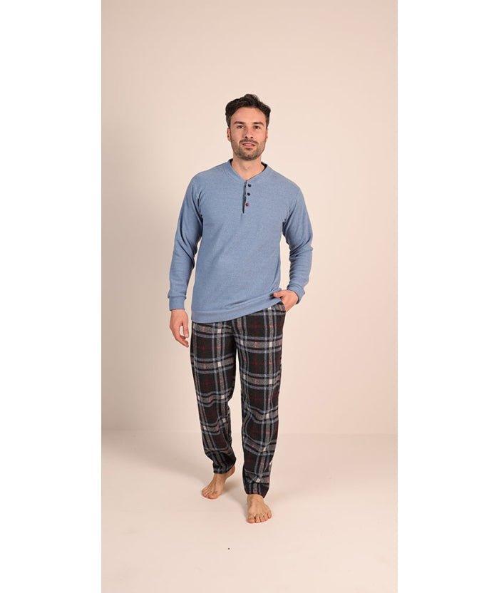 Pigiama uomo serafino Gary calibrato punto milano flanellato 6076CONF - Caos Intimo Donna - Uomo - Bambini - Casa - Gary