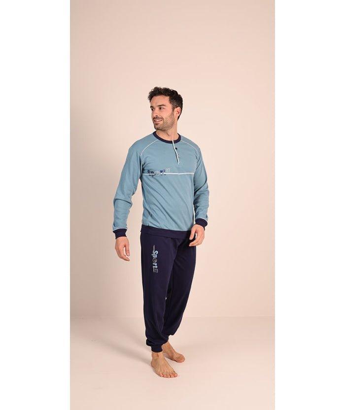 Pigiama uomo serafino invernale interlock Gary 6051 - Caos Intimo Donna - Uomo - Bambini - Casa - Gary