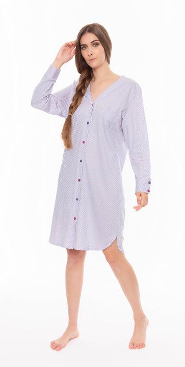 Camicia da notte aperta manica lunga donna Jersey serafino Gary P50102 - Caos Intimo Donna - Uomo - Bambini - Casa - Gary