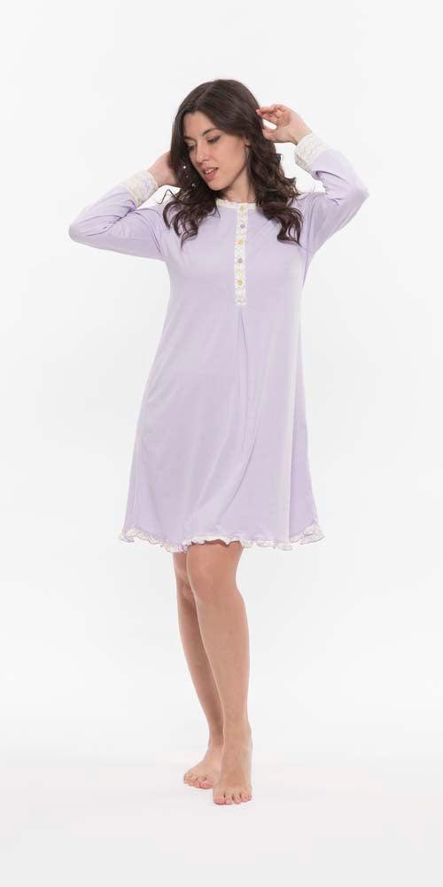 Camicia donna serafino Jersey Gary puro cotone R50083 - Caos Intimo Donna - Uomo - Bambini - Casa - Gary