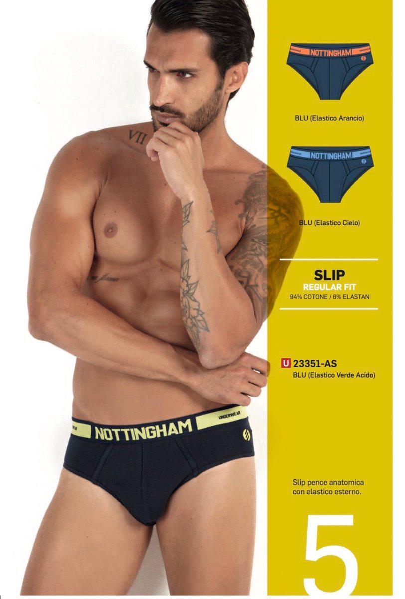 Confezione da 3 slip uomo Nottingham cotone bielastico rasato tinta unita 23351 - Caos Intimo Donna - Uomo - Bambini - Casa - Nottingham