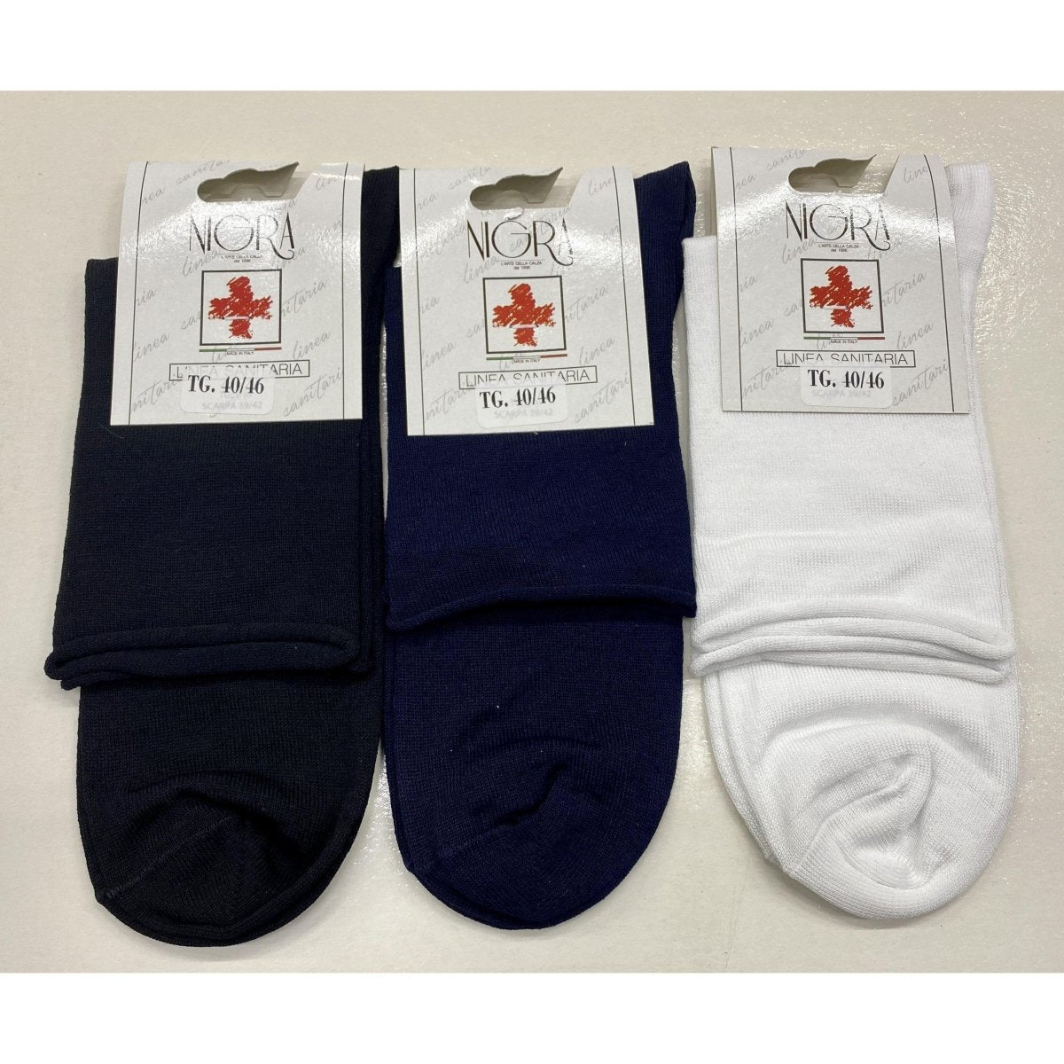 Confezione da 6 paia di calze corte uomo Nigra taglio laser linea sanitaria mod. Madrid - Caos Intimo Donna - Uomo - Bambini - Casa - Nigra