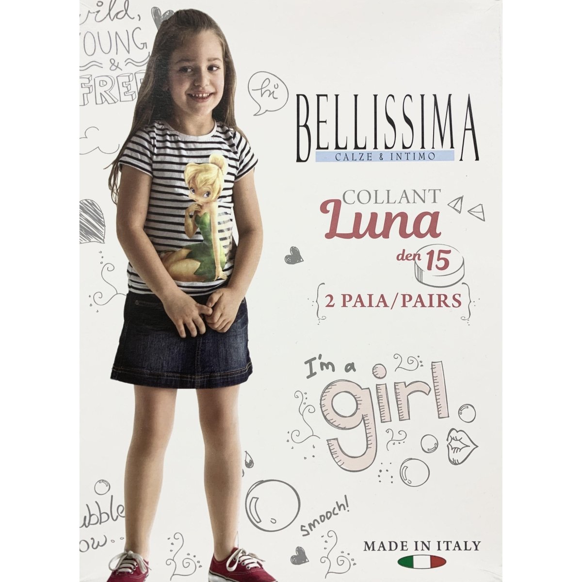 Confezione da due paia di collant Luna bambina Bellissima 15 den - Caos Intimo Donna - Uomo - Bambini - Casa - Bellissima