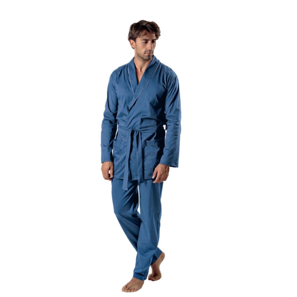 Giacca vestaglia uomo manica lunga mercerizzato Gary 100% Cotone B60046 - Caos Intimo Donna - Uomo - Bambini - Casa - Gary