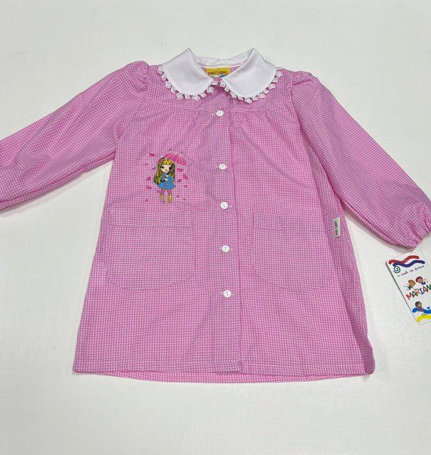 Grembiule asilo bambina con abbottonatura centrale Mariano ricamo Ombrello MN931