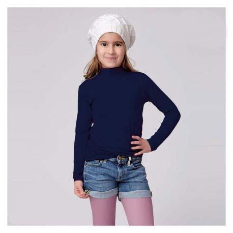 Maglia maglioncino maglione lupetto dolcevita bambina Jadea collo alto in  cotone bielastico 262