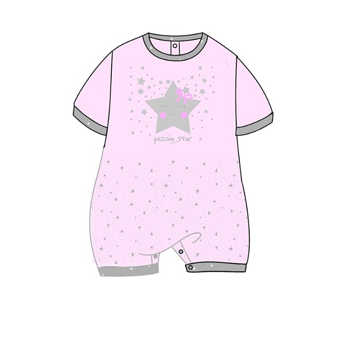 Pagliaccetto Gary Tutina Neonata 100% cotone tinta unita con stampa L7513 - Caos Intimo Donna - Uomo - Bambini - Casa - Gary