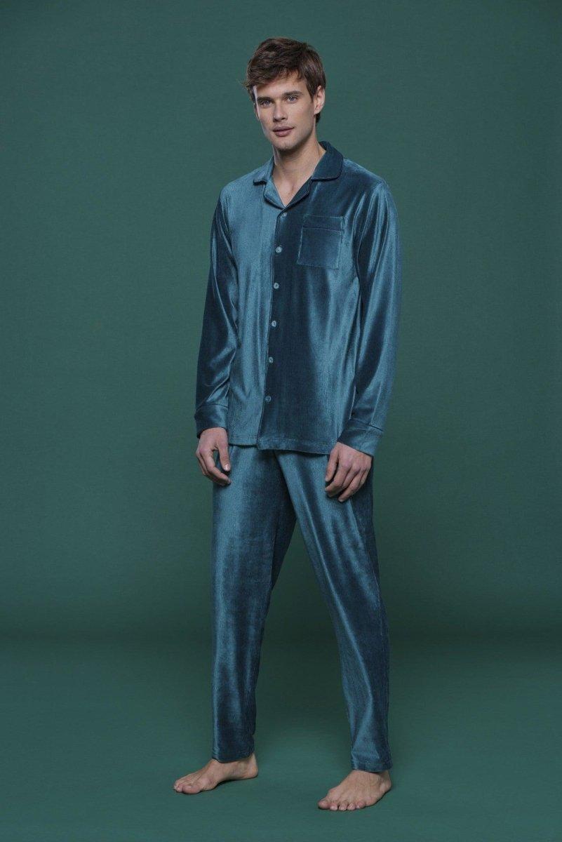 Pigiama aperto uomo in ciniglia a coste Noidinotte FC2554 - Caos Intimo Donna - Uomo - Bambini - Casa - Noidinotte