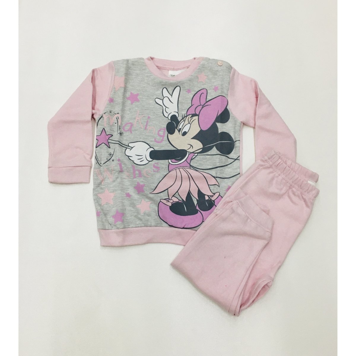 Pigiama Notte Donna Lungo Disney Minniie Caldo Cotone Invernale