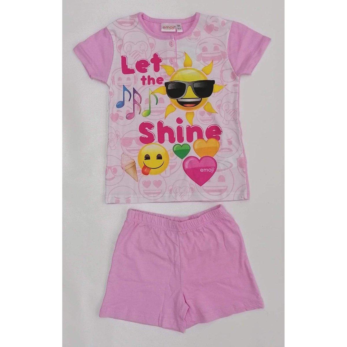 Pigiama bambina cotone Disney Emoji corto 46329 - Caos Intimo Donna - Uomo - Bambini - Casa - Disney
