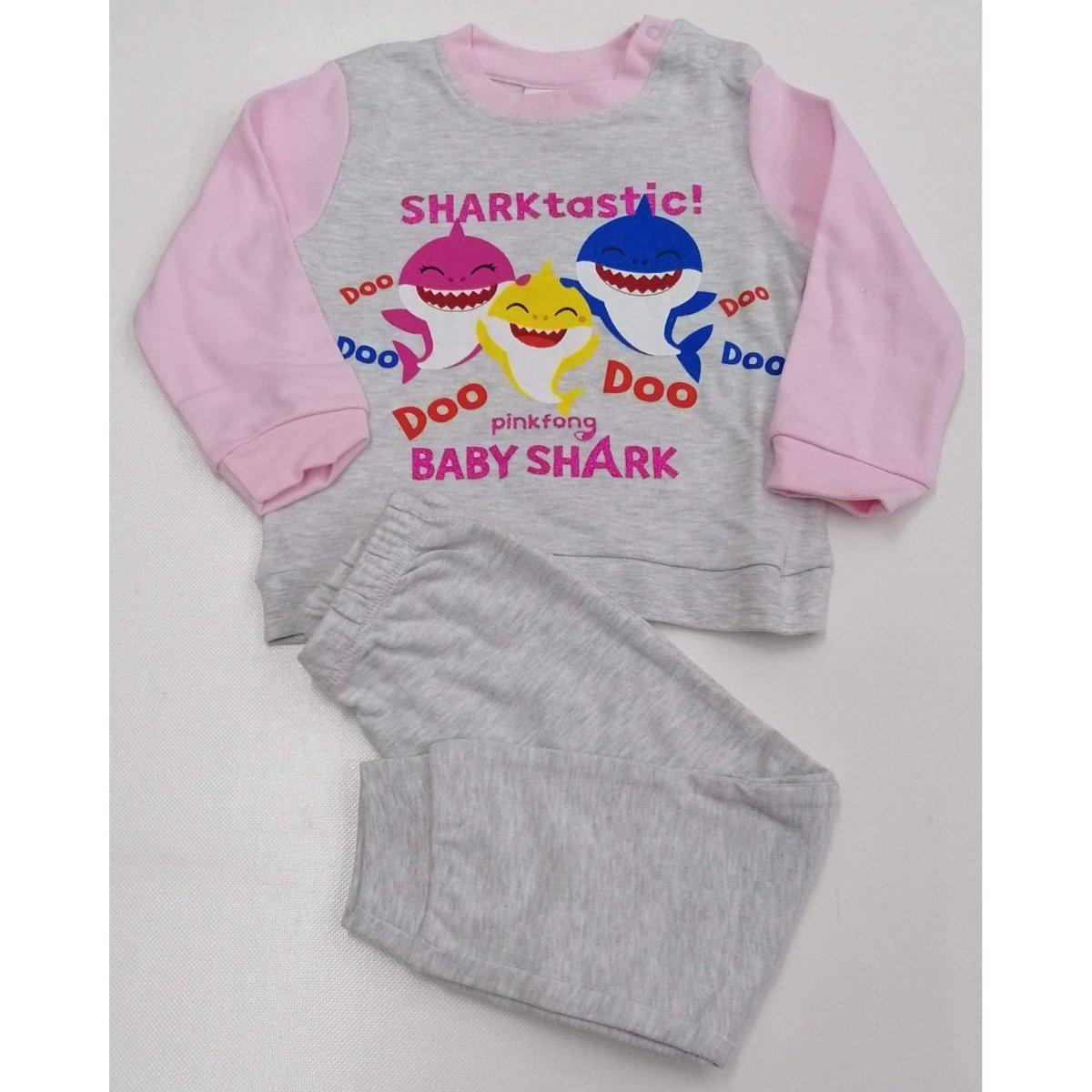 Pigiama caldo cotone neonata bambina Baby Shark Disney interlock BS32P8809 - Caos Intimo Donna - Uomo - Bambini - Casa - Disney
