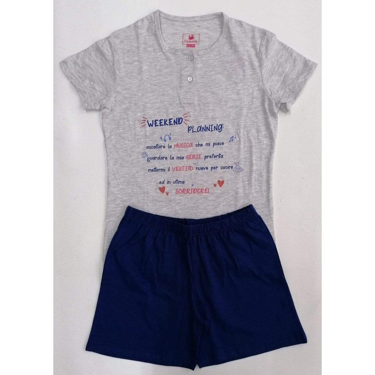 Pigiama cotone corto ragazza Il Granchietto GP2001 - Caos Intimo Donna - Uomo - Bambini - Casa - Il Granchietto