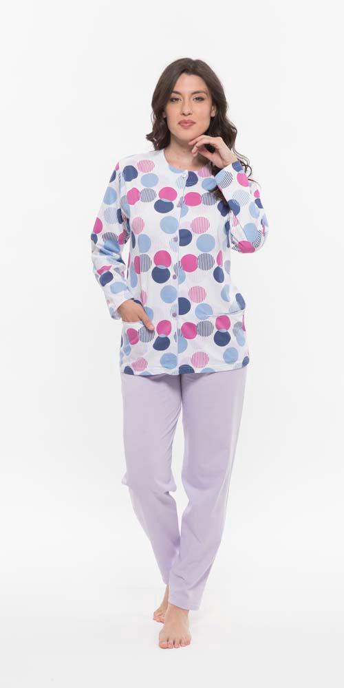 Pigiama donna aperto Jersey Gary puro cotone R50071 - Caos Intimo Donna - Uomo - Bambini - Casa - Gary