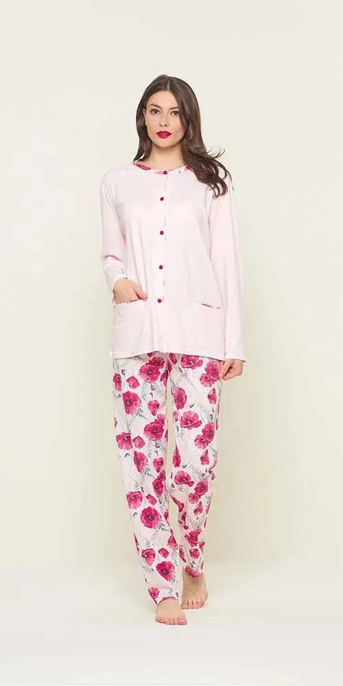 Pigiama donna aperto Jersey Gary puro cotone U50112 - Caos Intimo Donna - Uomo - Bambini - Casa - Gary
