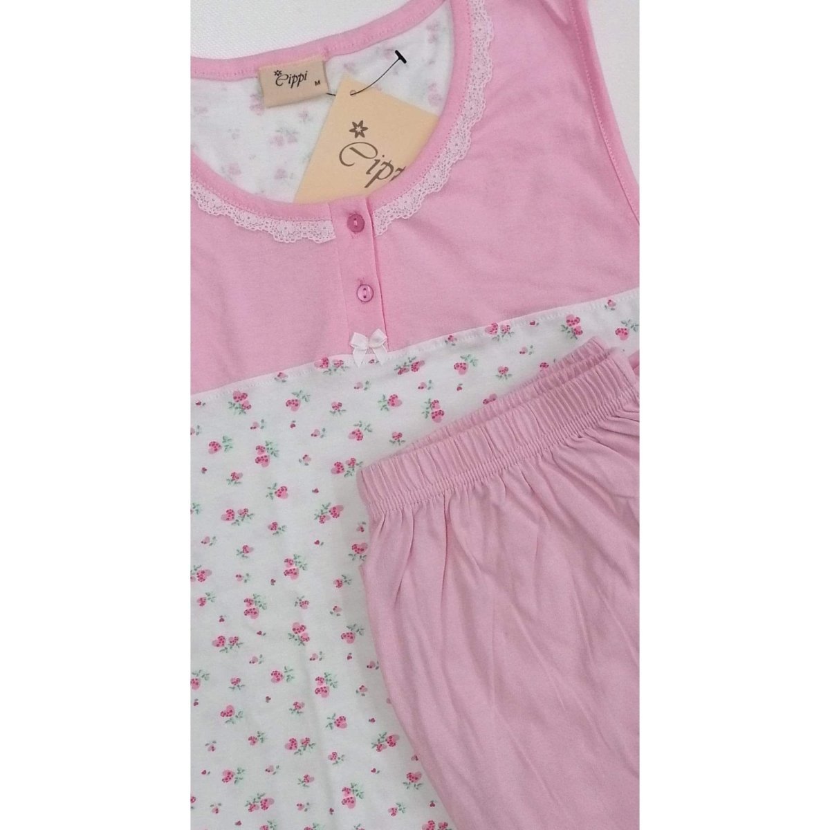Pigiama donna spalla larga bermuda cotone Cippi - Caos Intimo Donna - Uomo - Bambini - Casa - Cippi