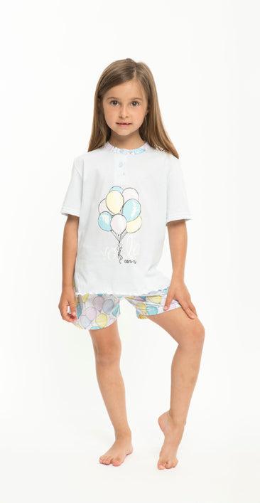 Pigiama Gary bambina mezza manica pantaloncino P25043 - Caos Intimo Donna - Uomo - Bambini - Casa - Gary