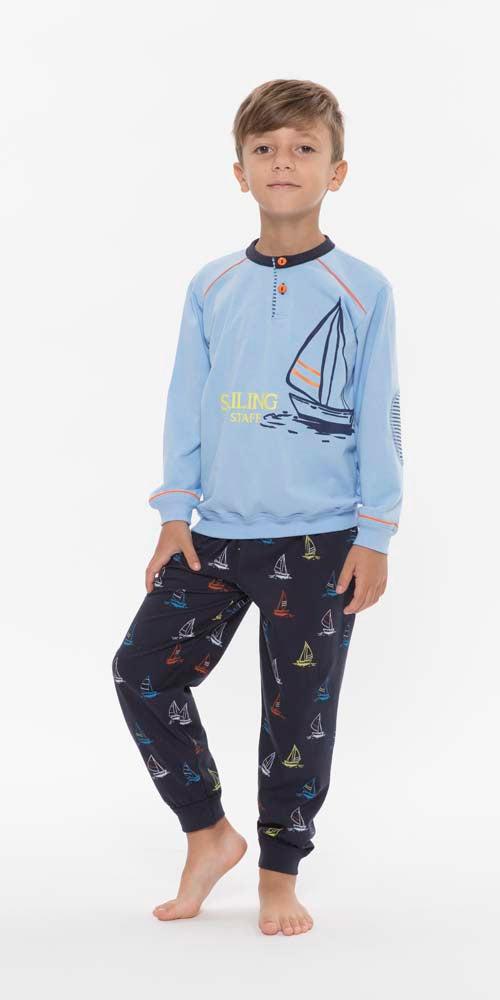 Pigiama Gary bambino manica lunga 2 bottoni R20020 - Caos Intimo Donna - Uomo - Bambini - Casa - Gary