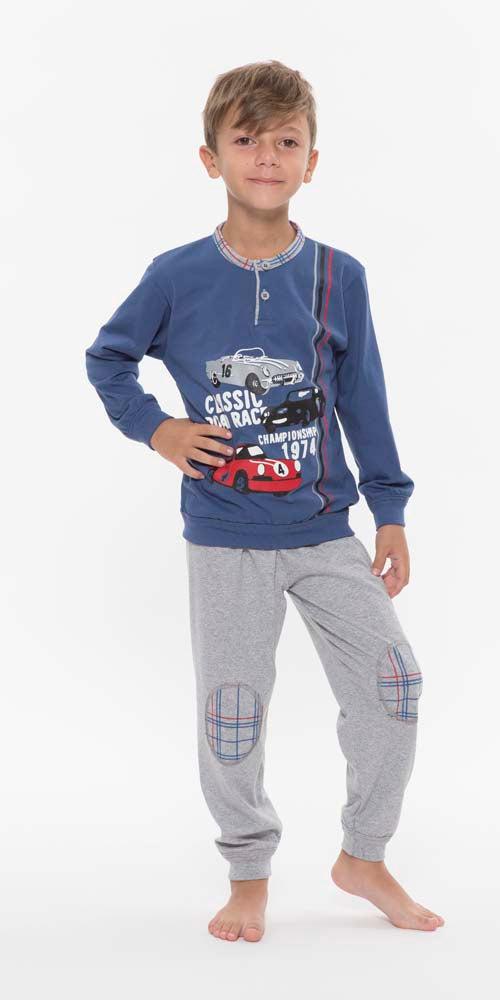 Pigiama Gary bambino manica lunga 2 bottoni R20023 - Caos Intimo Donna - Uomo - Bambini - Casa - Gary