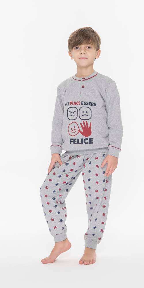 Pigiama invernale bambino cotone felpato Gary Q30048 - Caos Intimo Donna - Uomo - Bambini - Casa - Gary
