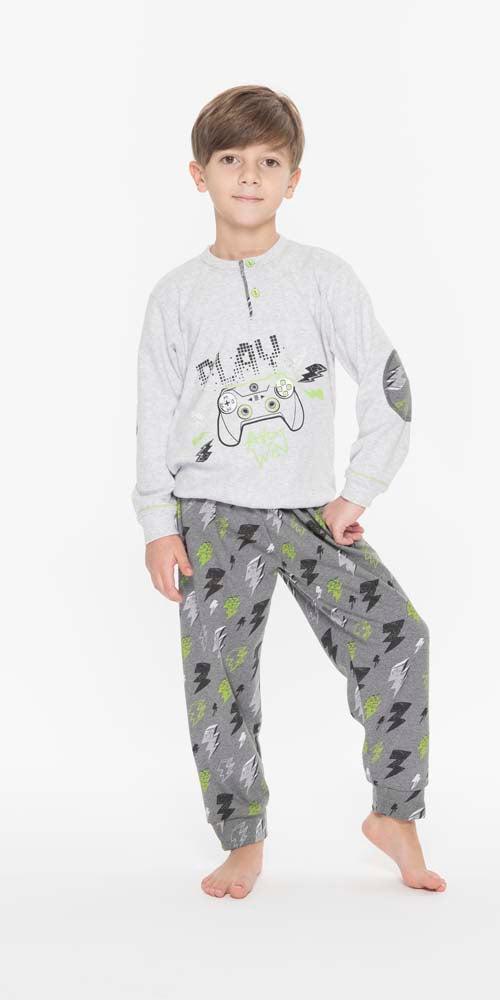 Pigiama invernale bambino interlock Gary Q20028 - Caos Intimo Donna - Uomo - Bambini - Casa - Gary