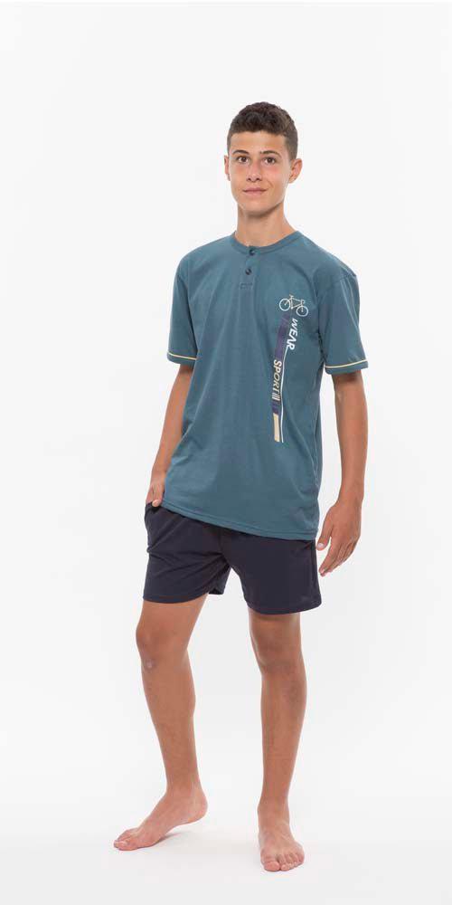 Pigiama mezza manica pantaloncino ragazzo jersey puro cotone Gary R45023 - Caos Intimo Donna - Uomo - Bambini - Casa - Gary