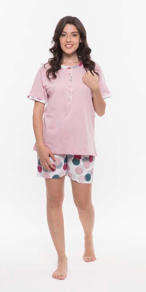 Pigiama serafino donna Jersey mezza manica pantaloncino Gary R55075 - Caos Intimo Donna - Uomo - Bambini - Casa - Gary