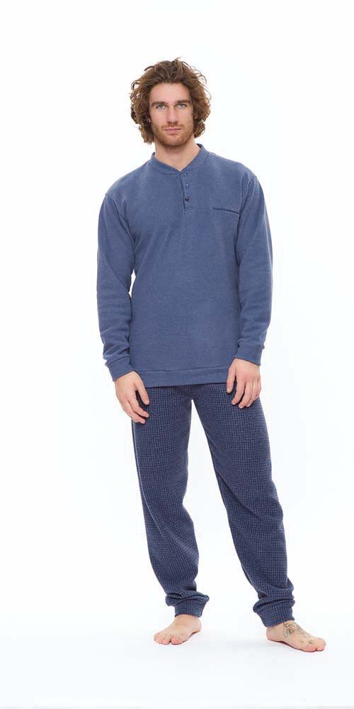Pigiama uomo invernale collo serafino punto Milano Gary flanellato S60085 - Caos Intimo Donna - Uomo - Bambini - Casa - Gary