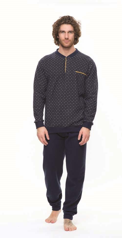 Pigiama uomo invernale collo serafino punto Milano Gary flanellato S60090 - Caos Intimo Donna - Uomo - Bambini - Casa - Gary