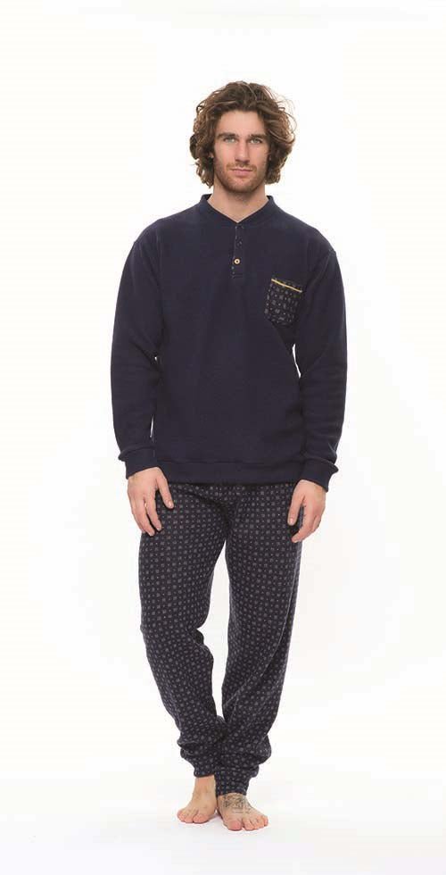 Pigiama uomo invernale collo serafino punto Milano Gary flanellato S60091 - Caos Intimo Donna - Uomo - Bambini - Casa - Gary