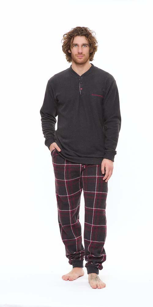 Pigiama uomo invernale collo serafino punto Milano Gary flanellato S60095 - Caos Intimo Donna - Uomo - Bambini - Casa - Gary