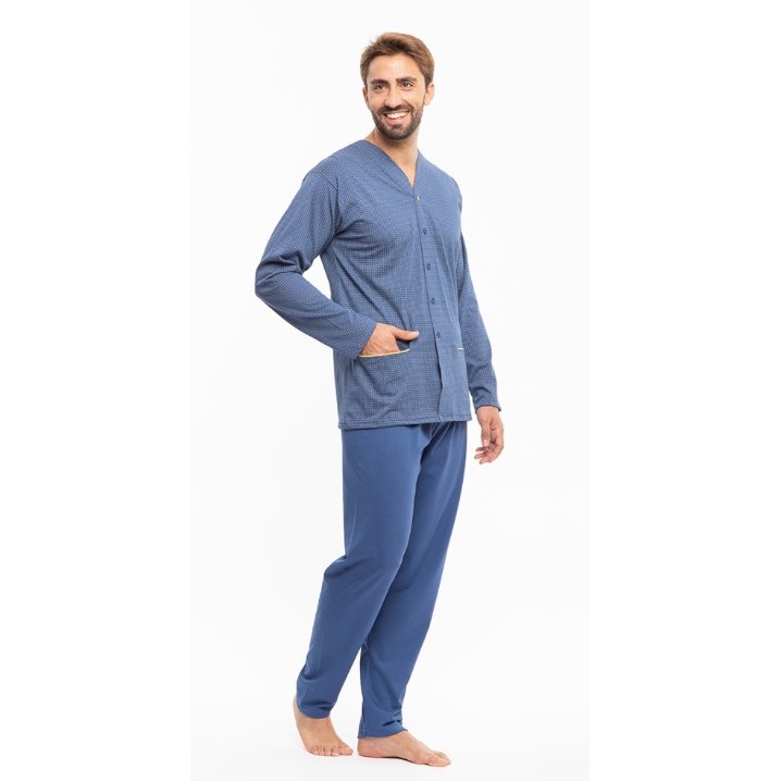 Pigiama uomo Jersey aperto manica lunga Gary 100% Cotone P60002 - Caos Intimo Donna - Uomo - Bambini - Casa - Gary