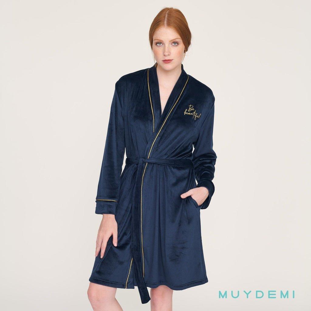 Vestaglia donna invernale ciniglia felpata elasticizzata Muydemi 274453 - Caos Intimo Donna - Uomo - Bambini - Casa - Muydemi