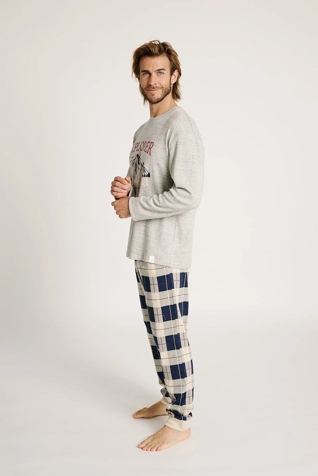 Pigiama uomo girocollo cotone felpato Muydemi 13011037