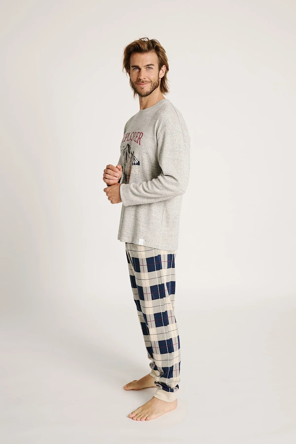 Pigiama uomo girocollo cotone felpato Muydemi 13011037